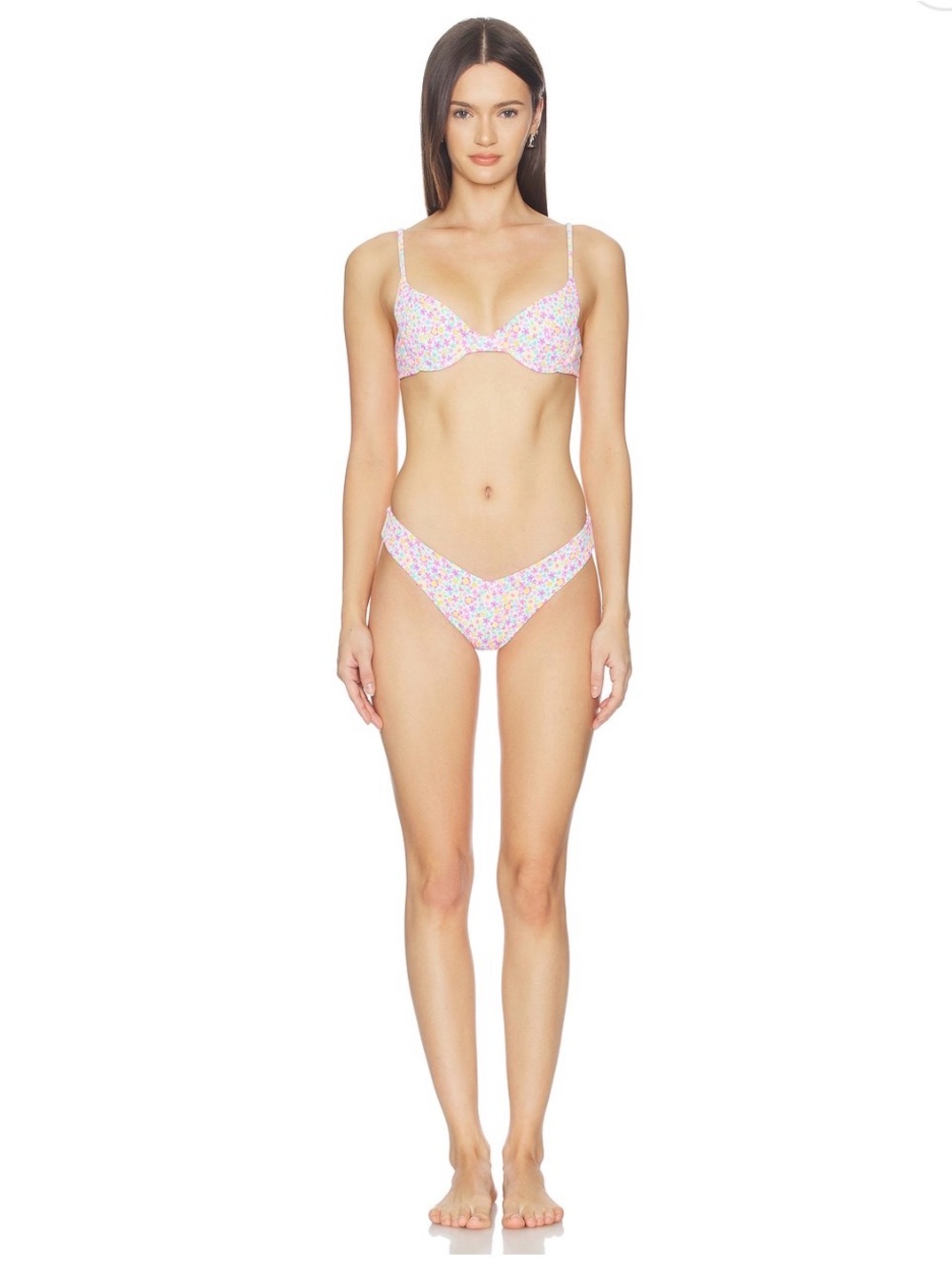 Kulani Kinis Pastel Floral Underwire Bikini in Pink